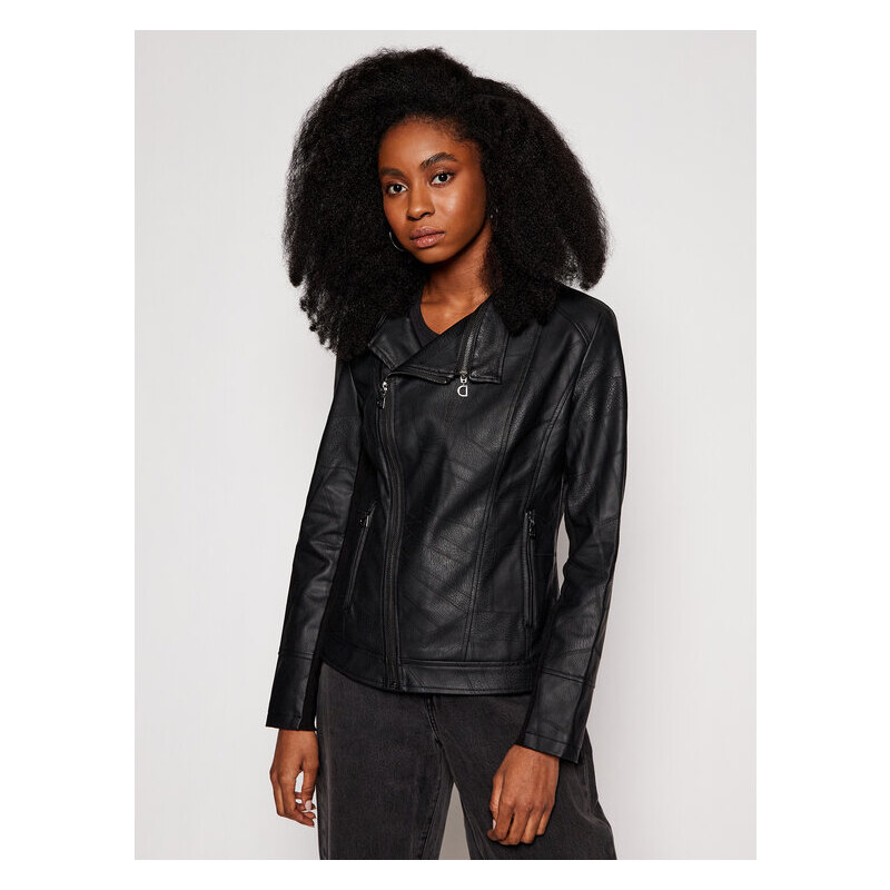 Desigual Giacca in similpelle Oslo 21SWEW73 Nero Regular Fit