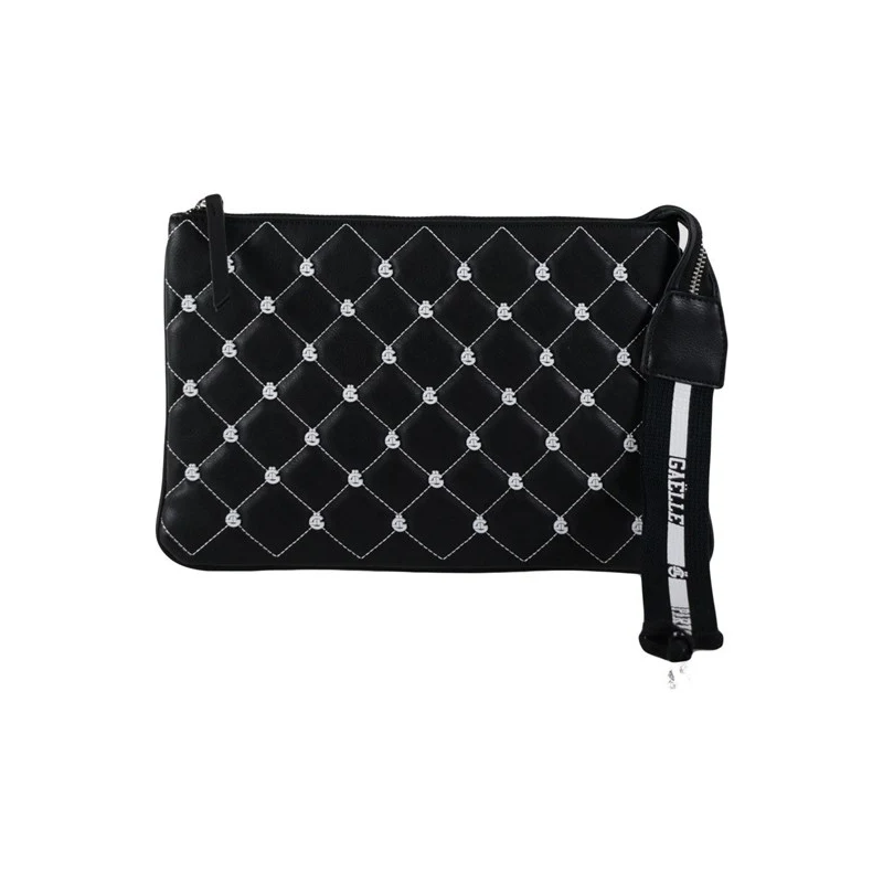 Gaelle Paris pochette donna trapuntata nera con borchie fw 20