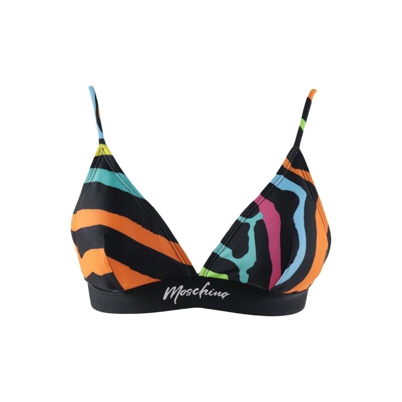 Love Moschino Swim costume bikini triangolo donna nero e zebrato multicolor ss 21 Stileo