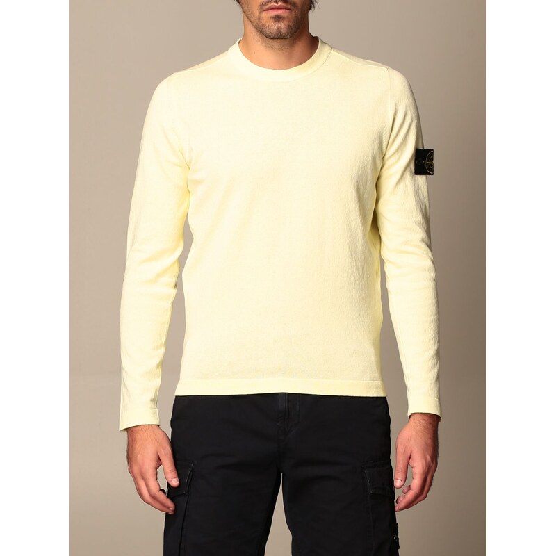 Maglia a girocollo Stone Island in cotone rustico Uomo