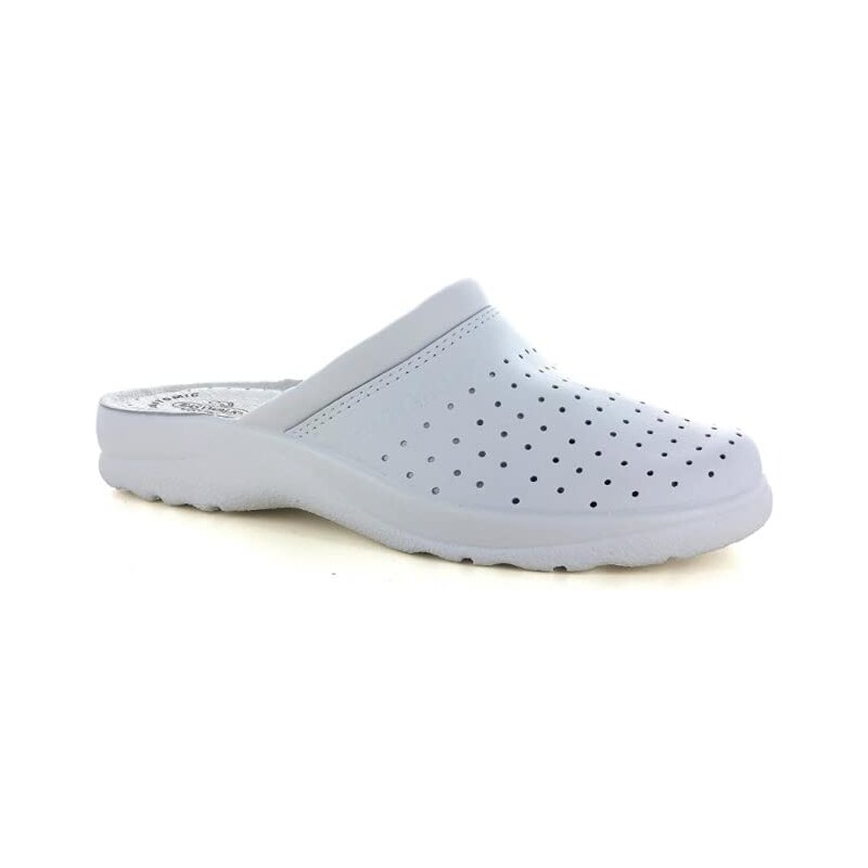 Sanital Light Ciabatte Sanitarie Anatomiche Uomo Blu Bianco Pelle Made in Italy Ciabatta 750 (44, Blu