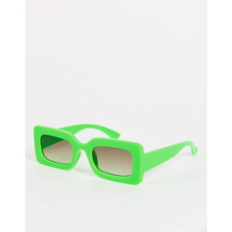 Pull&Bear - Occhiali da sole quadrati verdi con lenti nere-Nero