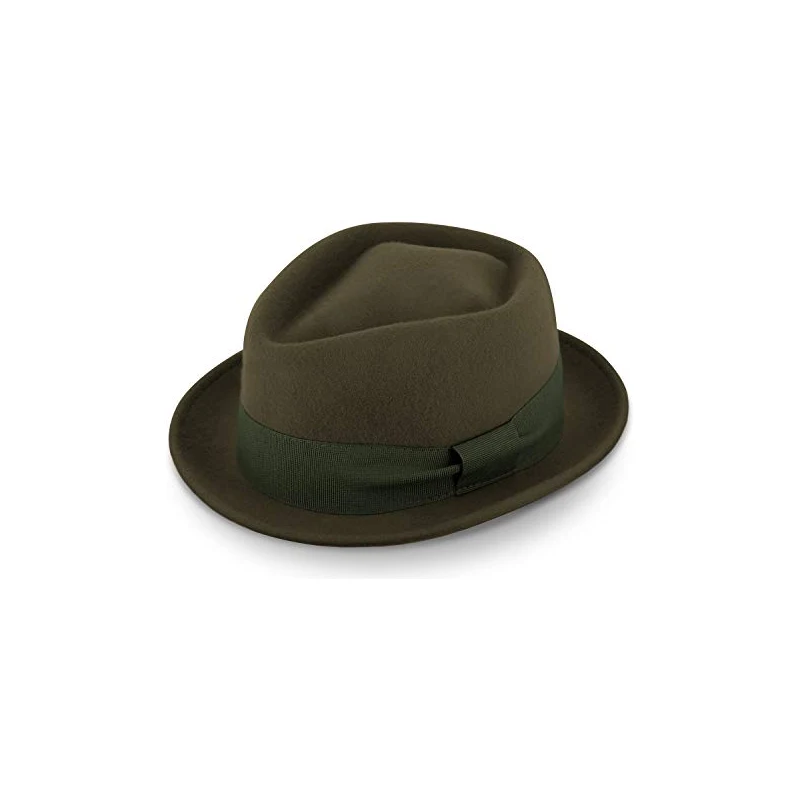 Breiter Cappello da traveller per bambini, in feltro, 100% lana con rivestimento in similpelle, robusto e stropicciabile, Nero , 49
