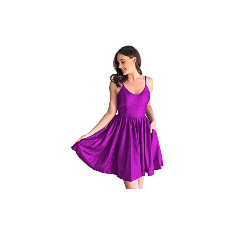 Generico Abito Corto Senza Spalline Homecoming per Adolescenti in Raso Plissettato A-Line Mini Prom Dresses Abiti da Cocktail Party Olive Green 7XL