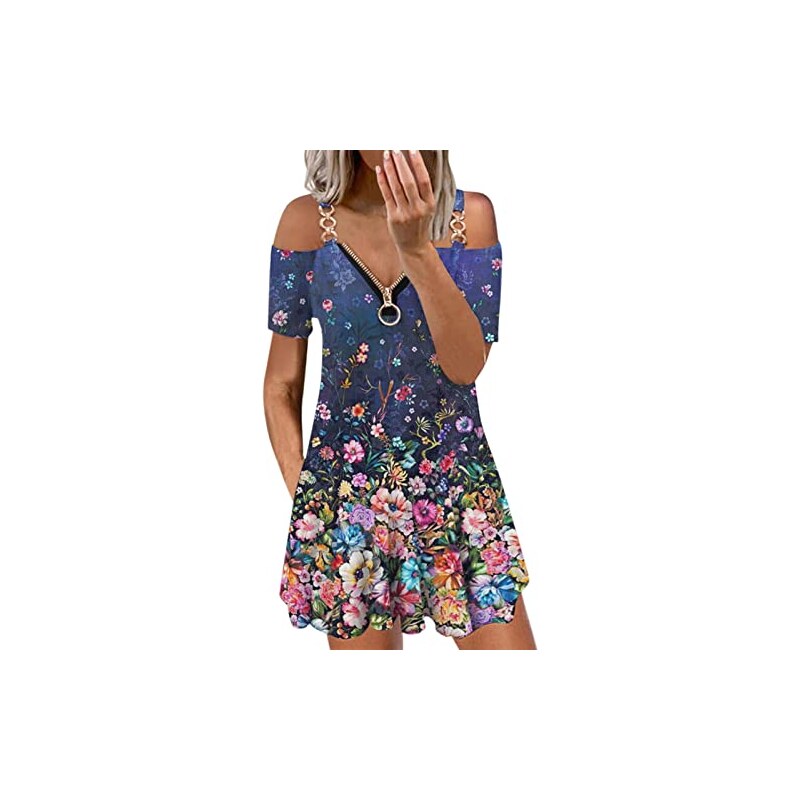 Abito personalizzato OEM ODM da donna a righe con scollo a V Casual a manica cor