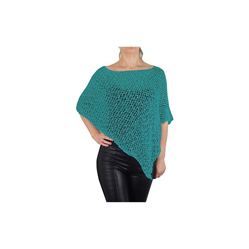 Mimosa Poncho Da Donna In Pizzo Elasticizzato Tinta Unita A Rete Da Pesca Bali All Uncinetto Con Volant A Pipistrello Piccolo Nero Etichettalia Unica 125176736
