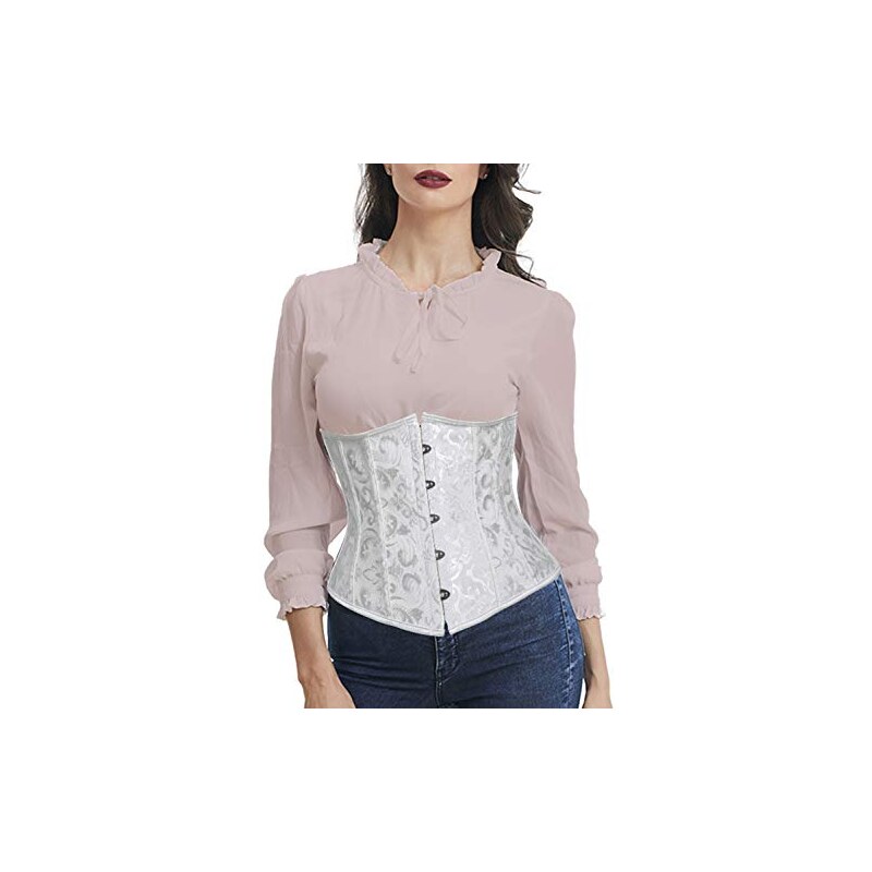 SUKUTU Corsetto Completo da Donna con spalline in pizzo parte Superiore