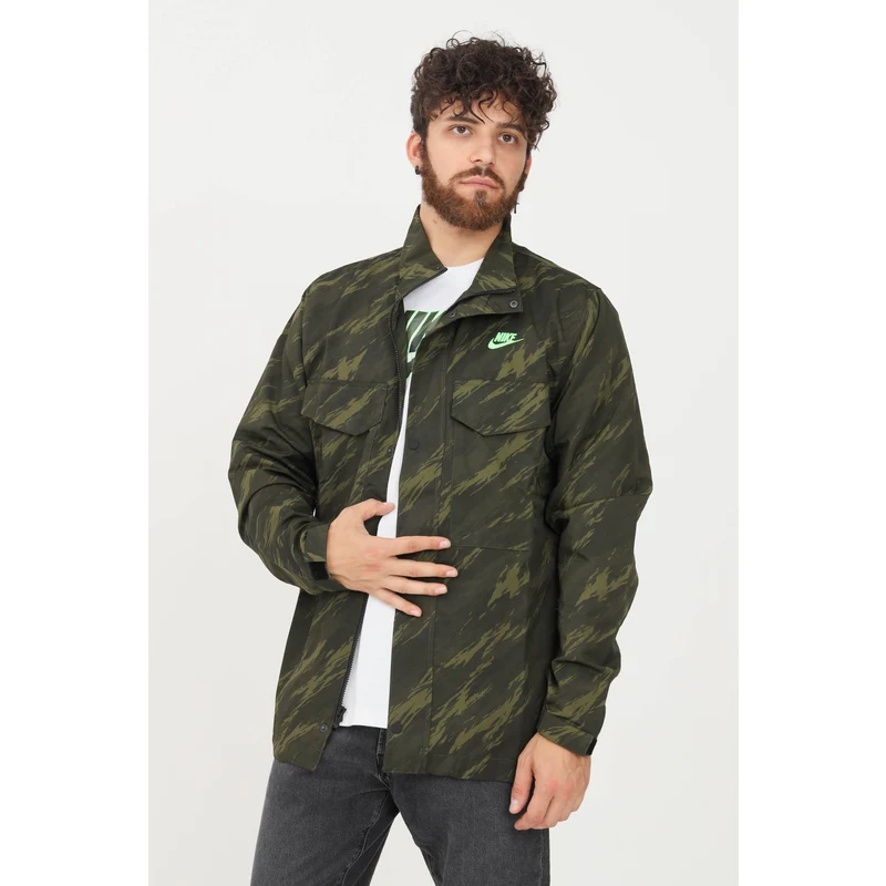 NIKE Giacca a vento uomo verde militare nike