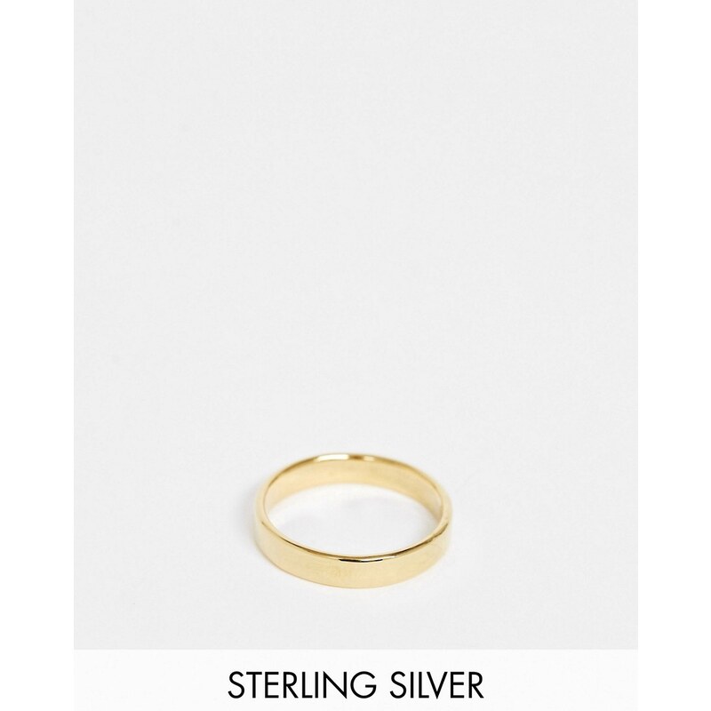 ASOS DESIGN - Anello a fascia in argento sterling dorato-Oro