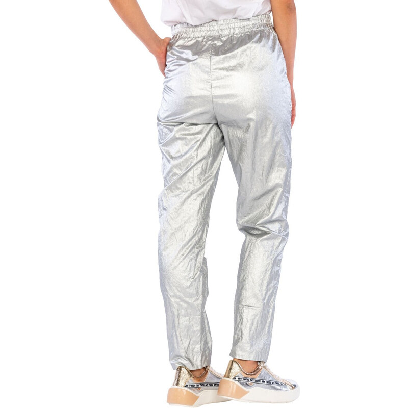 TWINSET Pantalone Silver con Elastico in Vita