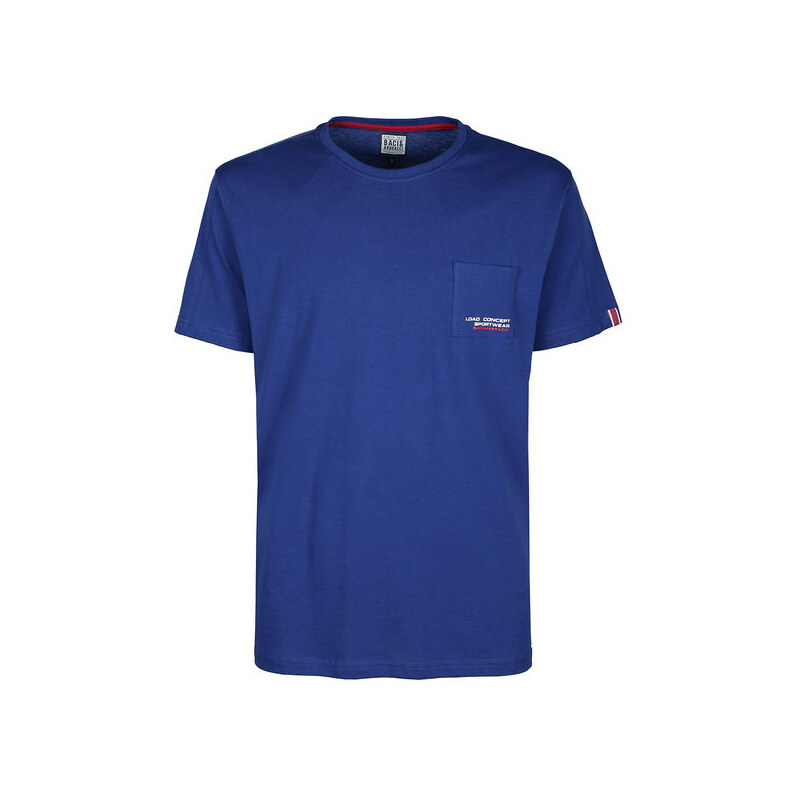 Baci & Abbracci T-shirt Uomo In Cotone Con Taschino Manica Corta Blu Taglia Xl