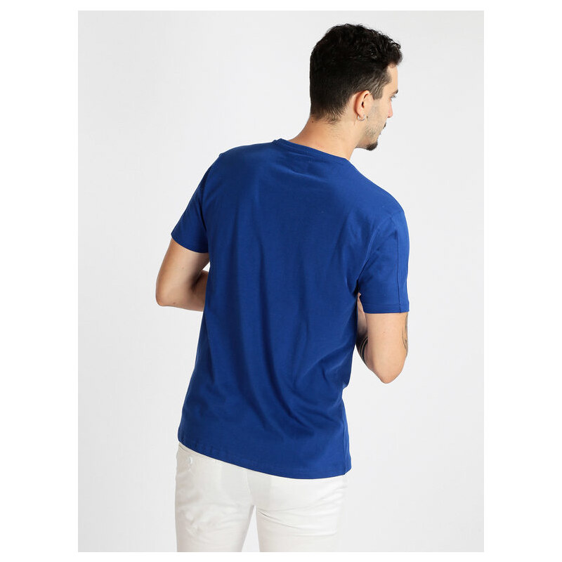 Baci & Abbracci T-shirt Uomo In Cotone Con Taschino Manica Corta Blu Taglia Xl