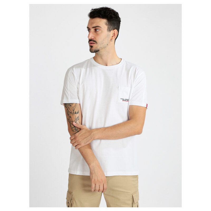 Baci & Abbracci T-shirt Uomo In Cotone Con Taschino Manica Corta Bianco Taglia Xl