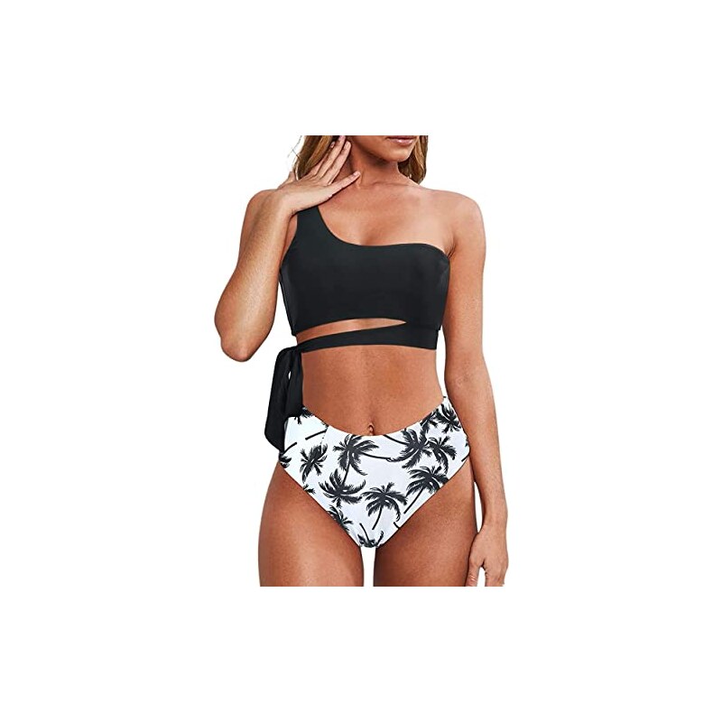 QREXVOG Set di Bikini da Donna con Costume da Bagno in Pizzo Ritagliato