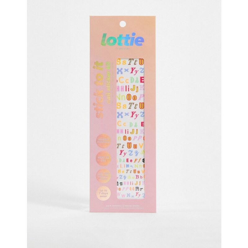 Lottie London - Adesivi per unghie Stick To It - Alphabet-Multicolore