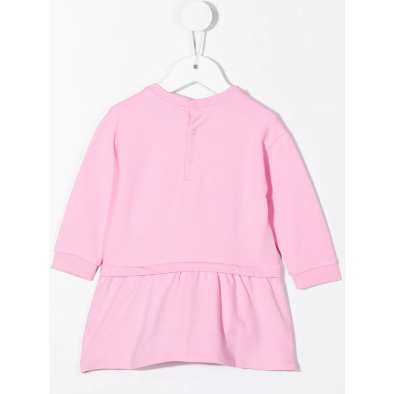 Moschino abito neonata in fantasia con orsetti e nuvolette rosa main image 1