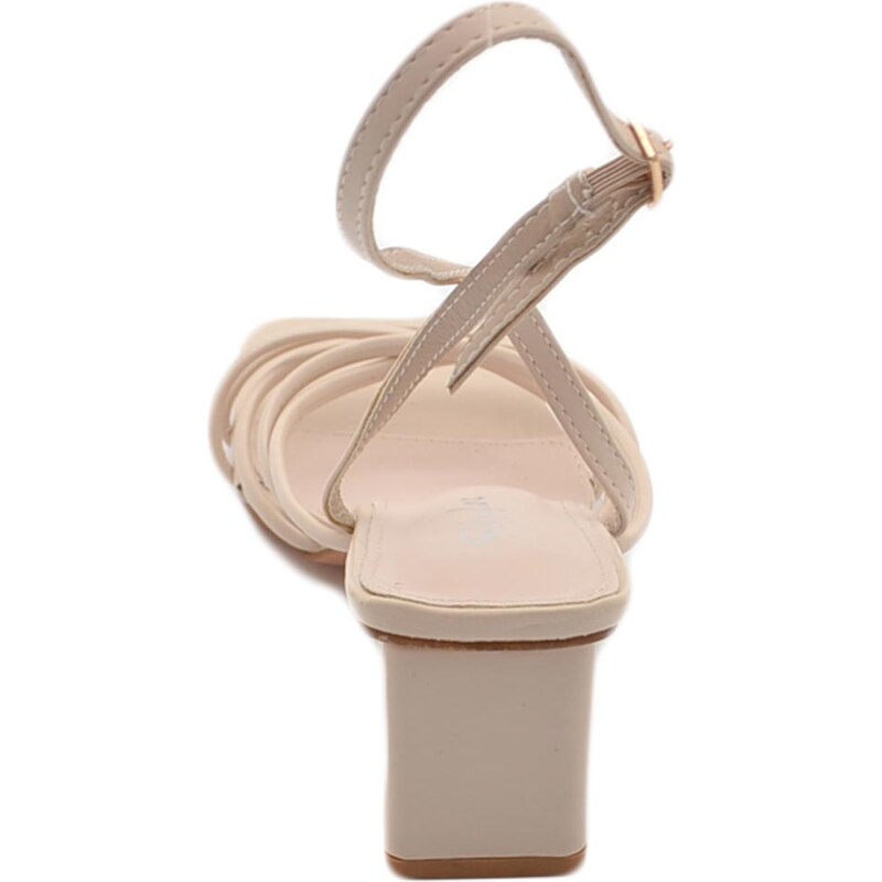 Malu Shoes Sandalo donna beige intrecciato con tacco basso largo comodo 5 cm lacci alla schiava moda linea basic cerimonia