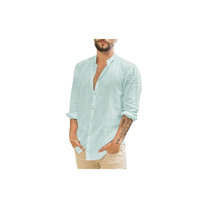 Marvelis Camicia da uomo a maniche lunghe Dern-Fit, Twill,13 New Kent