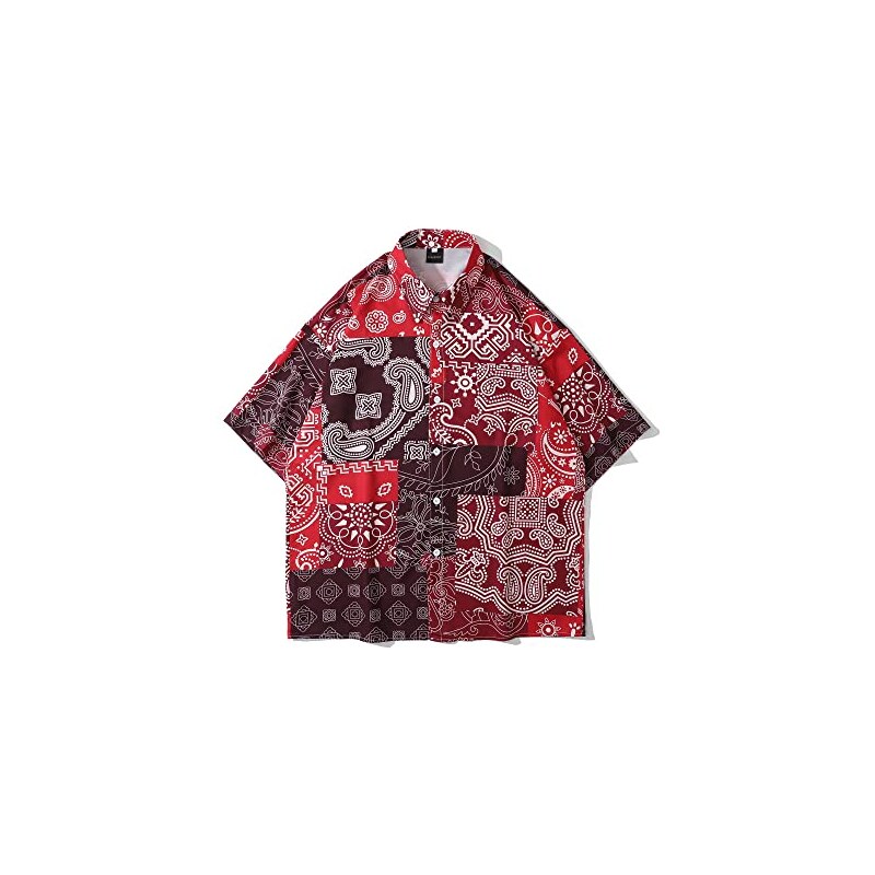 Camicie hawaiane da spiaggia da uomo Button Down Summer