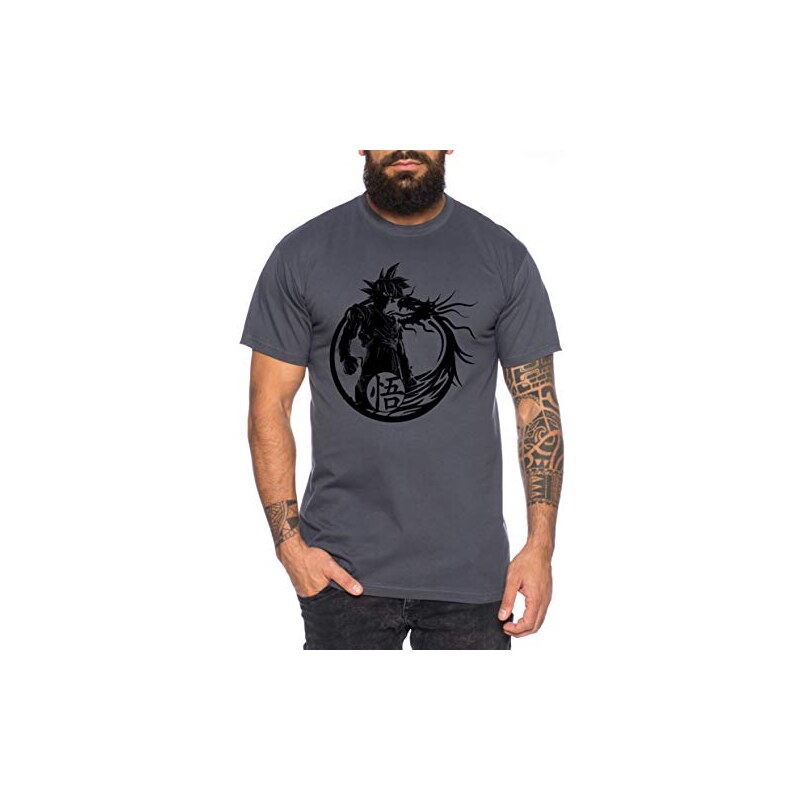 WhyKiki T-Shirt Homme Dragon Ball Goku Maître Kaioh Vegeta Tortue Géniale DB – Imprimé Vintage Cool 100% Coton