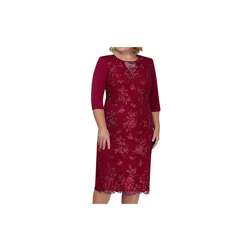 DUHGBNE in Cotone per Pellicce Abiti da cerimonia eleganti da donna taglie forti Abito longuette corto
