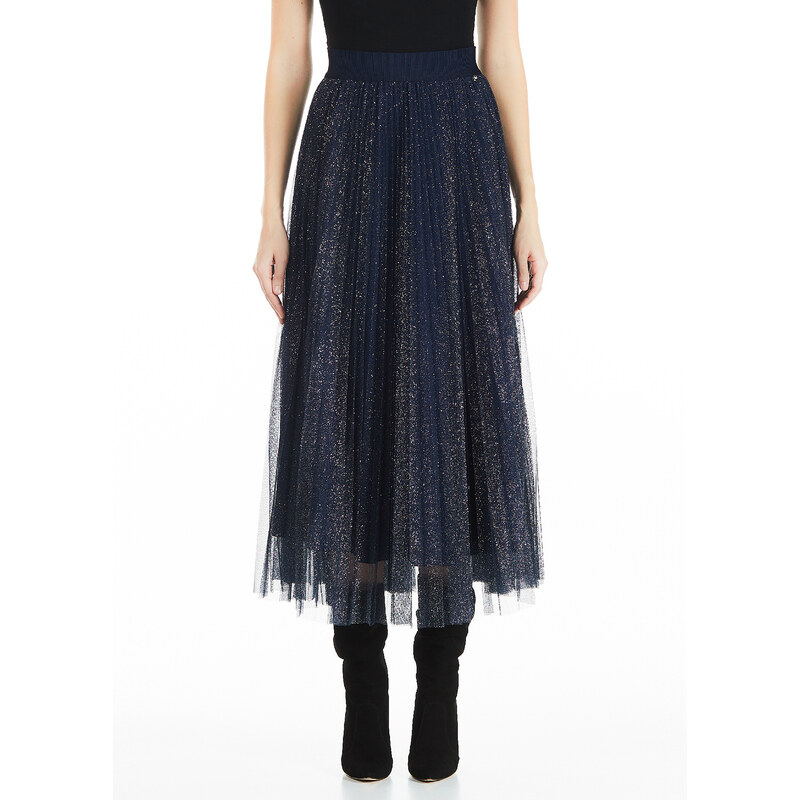 Liu jo Gonna lunga in tulle glitterato - Blu - 38. Woman