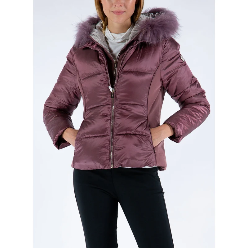 Giubbino Bomber In Eco-pelliccia Yes Zee - Con Cappuccio, Reversibile, Elastico In Vita E Polsi