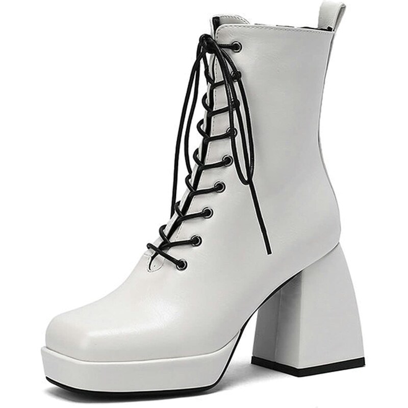 OPHELIA Nude - Stivaletti Plateau Elasticizzati A Punta Tacco Sottile - Foto 11