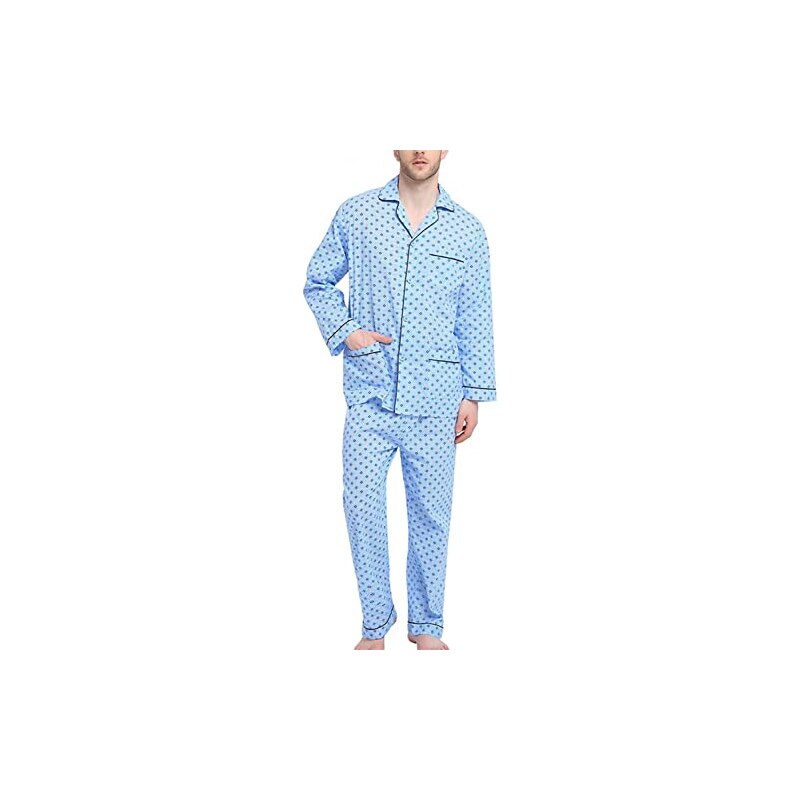 U2SKIIN Pigiama Uomo Lungo In Cotone 100%: Comfort E Stile Per Il Tuo Relax