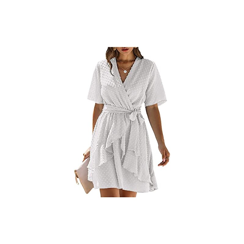 Top Estivo Donna Con Volant E Coulisse Laterale – Scollo A V – Tinta Unita Leggero
