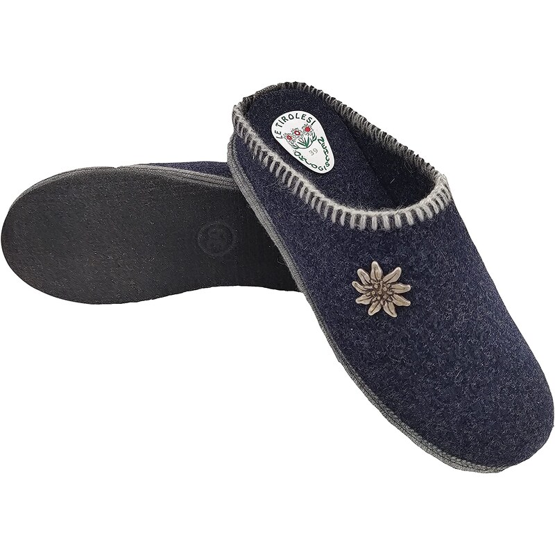Pantofole Donna Invernali Modello Südtirol BioColor In Lana Cotta - Ciabatte Tirolesi Con Plantare Estraibile E Fondo In Feltro - Made In Italy - 3