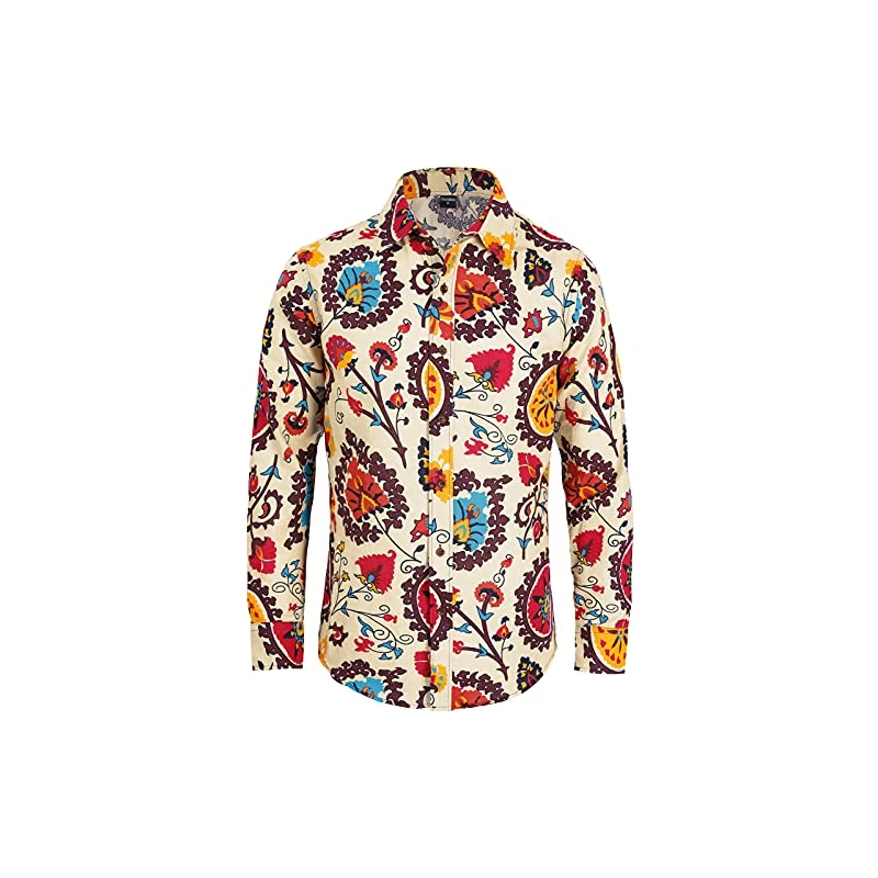 Camicia Hippie Camicia Patchwork Uomo COSAVOROCK Camicia Anni 70