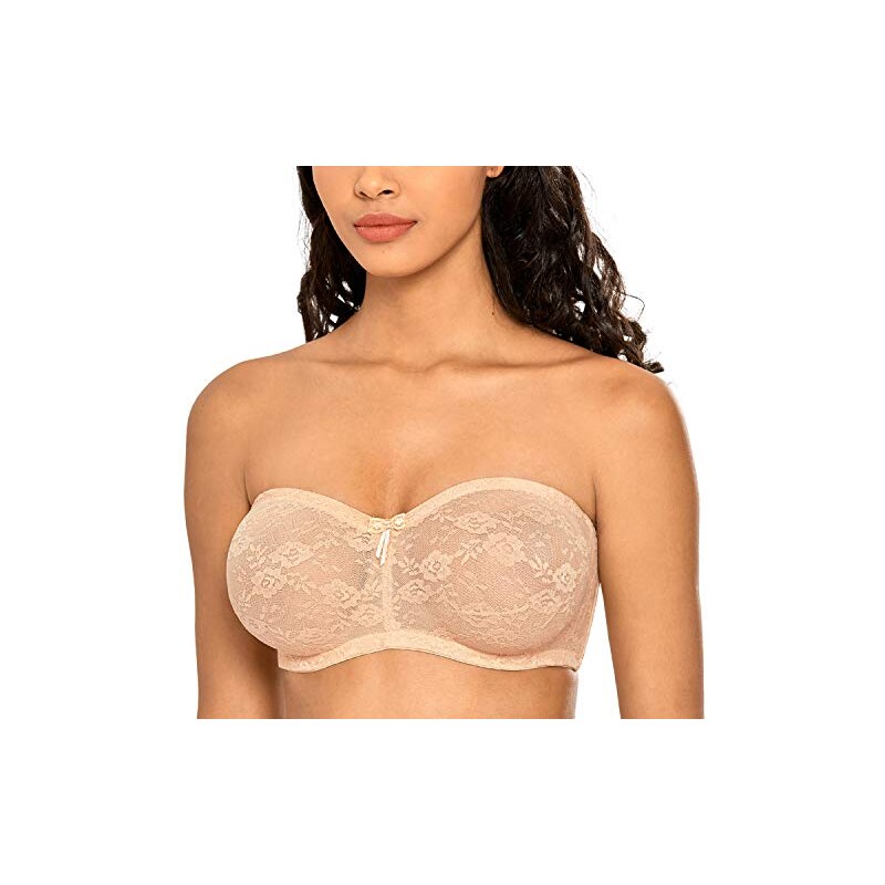 Dobreva Donna Reggiseno Pizzo Senza Spalline Con Ferretto Invisibile Beige B Stileo It