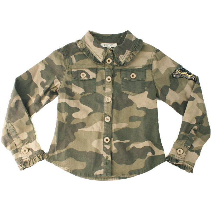 TWINSET GIRL Camicia a Stampa Camouflage