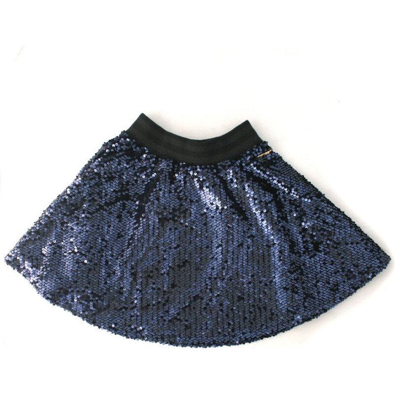 TWINSET GIRL Gonna Blu in Velluto e Paillettes