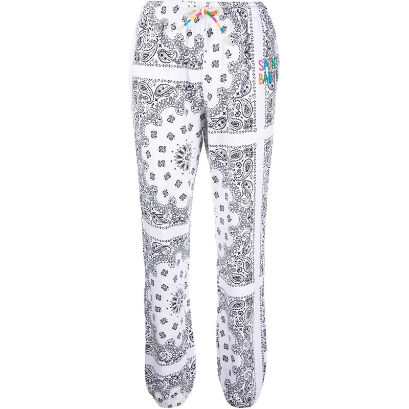 MC2 Saint Barth Pantaloni Con Stampa Bandana - Bianco - Foto 8