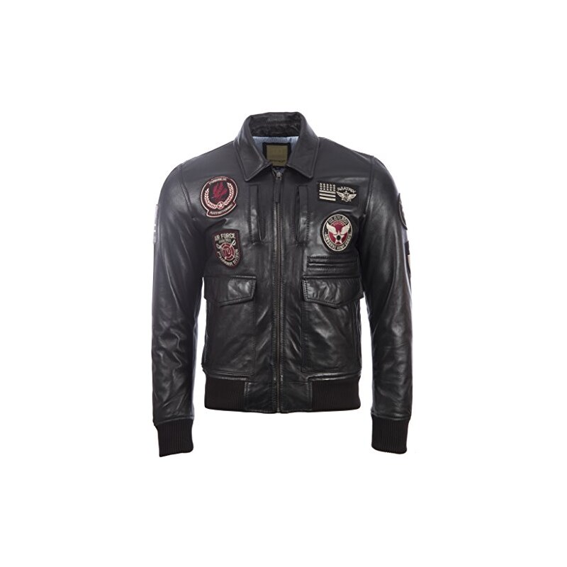 Giacca Da Aviatore Uomo Con Ricamo – Primavera/Autunno, Nylon E Poliestere, Taglie Asiatiche (controlla La Conversione), Slim Fit