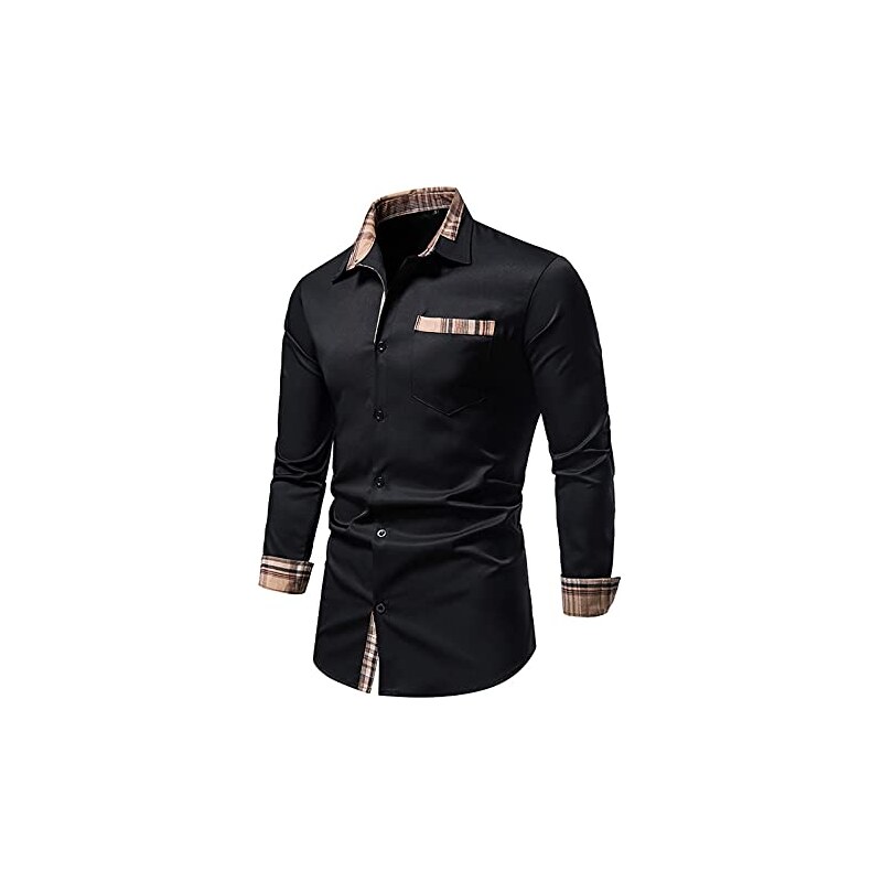 Camicia Henley A Manica Lunga Uomo - 100% Cotone Vestibilit&agrave; Regular Taglie Forti