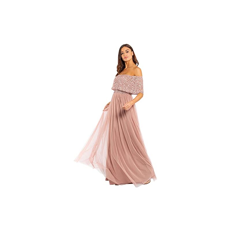 Maya Deluxe Maxi Abito da Damigella d'Onore con Scollo