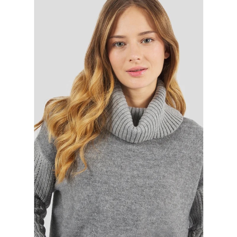 Conbipel Maglia collo ciambella Donna Grigio