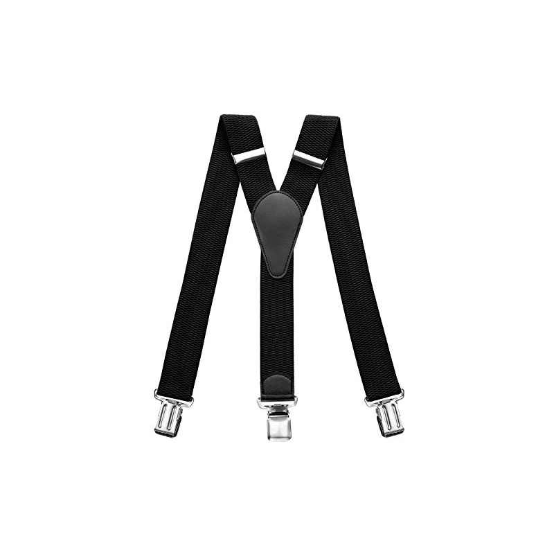 Bretelle A Y Sencillo Per Uomo, Clip Forti, Colore Bianco, Lunghezza 110 Cm, Larghezza 3,5 Cm - 2