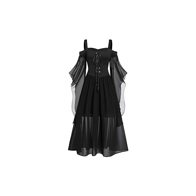 YCBMINGCAN Abito Gotico Da Donna, Costume Medievale, Abito Medievale Abito Medievale Con Maniche A Tromba Abito Rinascimentale Halloween Feste Costume Gotico A Maniche Lunghe 122817446