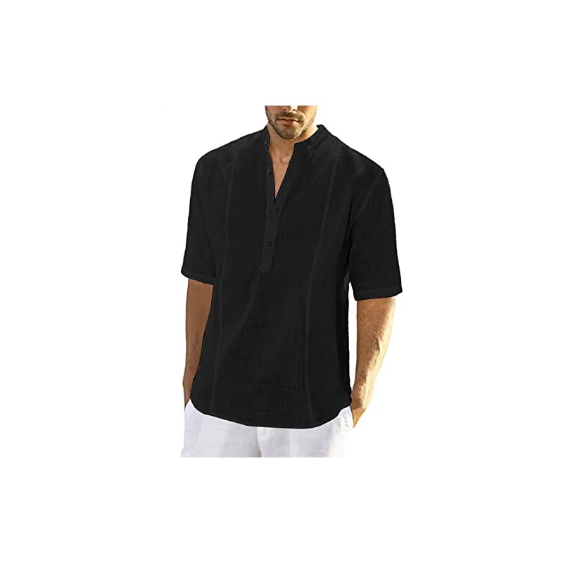 Generico Manica Corta Estiva Casual Con Bottoni Camicia Uomo Camicia