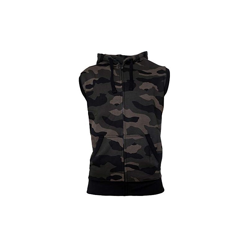 ROCK-IT Apparel I Giacca Senza Maniche con Cappuccio e Zip I Felpa