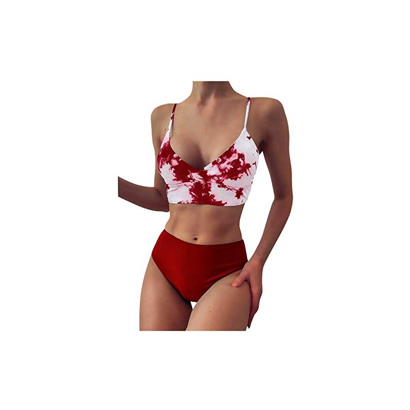 Beachwear Estivo Costume Da Bagno Donna Tankini A Vita Alta Due