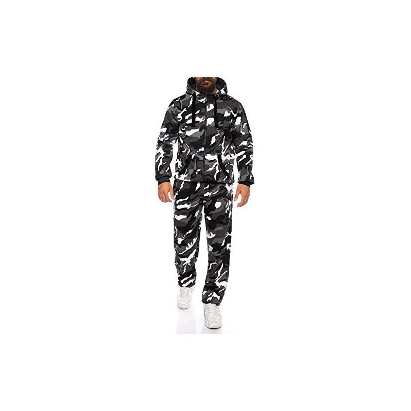 Finchman FMJ18 Tuta da jogging da uomo tuta da casa calda inverno, mimetico grigio 04, M