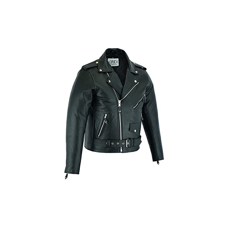Gaudi-Leathers Giacca da moto in pelle bovina, da uomo, in stile