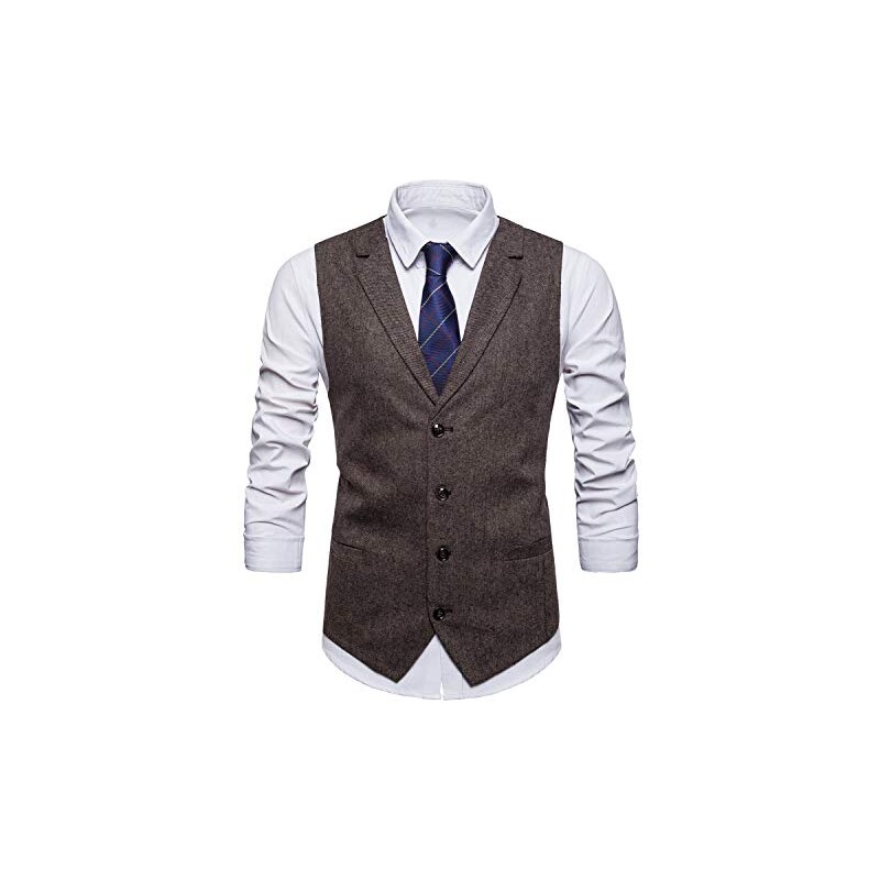 Leisure Gilet Uomo In Similpelle Nera - Taglio Slim Fit, Abito Da Festa, Taglia XL