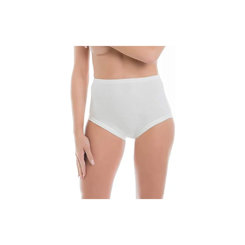 CAGI 6 Slip Alto Mutanda in 100% Cotone Costina Bianco Art