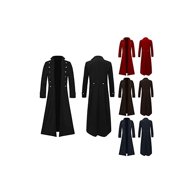 Uomo Monopetto Giacca Lunga Giacca Gotico Steampunk Vintage Abito Uomo Monopetto Giacca Lunga Giacca Gotico Steampunk Vintage Abito